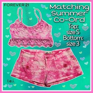 teeny tiny pink tie dyed matching OUTFIT size S